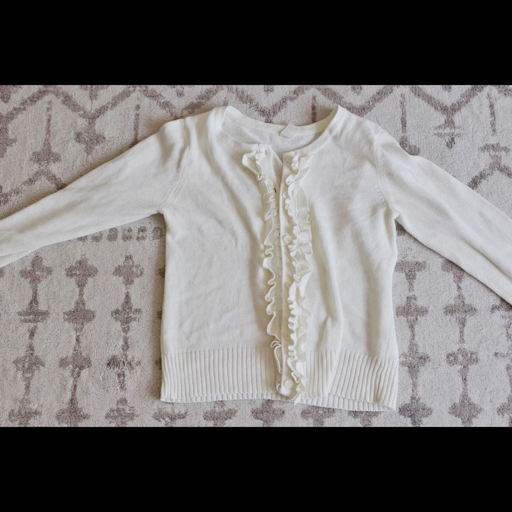 Creme Floral Old Navy Girls Cardigan
